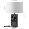 SAFAVIEH Couture Lighting Collection Zahra White Marble 23-inch Dimmable Table Lamp for Bedroom Living Room Home Office Desk Nightstand (LED Bulb Included)(Black / White)