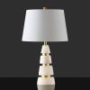SAFAVIEH Couture Lighting Collection Zhang Handmade White/Gold Alabaster 25-inch Table Lamp(White/Gold)