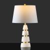 SAFAVIEH Couture Lighting Collection Zhang Handmade White/Gold Alabaster 25-inch Table Lamp(White/Gold)