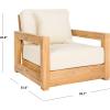 SAFAVIEH Couture Montford Brazilian Teak Indoor/Outdoor Arm Chair(Beige)
