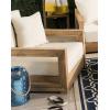 SAFAVIEH Couture Montford Brazilian Teak Indoor/Outdoor Arm Chair(Beige)