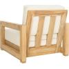 SAFAVIEH Couture Montford Brazilian Teak Indoor/Outdoor Arm Chair(Natural Teak/Beige)