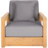 SAFAVIEH Couture Montford Brazilian Teak Indoor/Outdoor Arm Chair(Natural/Brown)