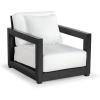 SAFAVIEH Couture Montford Brazilian Teak Indoor/Outdoor Arm Chair(Navy)