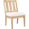 SAFAVIEH Couture Patio Dominica Natural and White Wooden Outdoor Dining Chair (Set of 2), Natural/White(Natural/White)