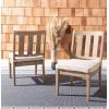 SAFAVIEH Couture Patio Dominica Natural and White Wooden Outdoor Dining Chair (Set of 2), Natural/White(Natural/White)