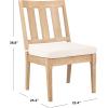 SAFAVIEH Couture Patio Dominica Natural and White Wooden Outdoor Dining Chair (Set of 2), Natural/White(Natural/White)