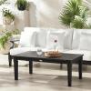 SAFAVIEH Couture Patio Martinique Natural Wood Outdoor Coffee Table(Black)