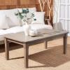 SAFAVIEH Couture Patio Martinique Natural Wood Outdoor Coffee Table(Light Grey)