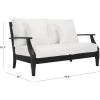 SAFAVIEH Couture Patio Martinique Natural and White Wood Outdoor Loveseat, Natural/White(Black/White)