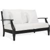 SAFAVIEH Couture Patio Martinique Natural and White Wood Outdoor Loveseat, Natural/White(Black/White)