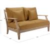 SAFAVIEH Couture Patio Martinique Natural and White Wood Outdoor Loveseat, Natural/White(Natural/Brown)