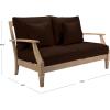 SAFAVIEH Couture Patio Martinique Natural and White Wood Outdoor Loveseat, Natural/White(Natural/Dark Brown)