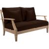 SAFAVIEH Couture Patio Martinique Natural and White Wood Outdoor Loveseat, Natural/White(Natural/Dark Brown)