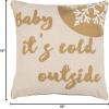 SAFAVIEH Home Cold Outside Beige and Gold Snowflake 18-inch Decorative Pillow Pillow
