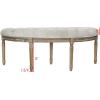 SAFAVIEH Home Collection – Abilene Tufted Rustic Oak Semi-Circle Accent Bench, Grey Velvet Upholstered Seating, French-Inspired Entryway or Bedroom Bench (FOX6238B)(Grey / Rustic Oak)