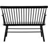 SAFAVIEH Home Collection – Addison Black Solid Wood Spindle Back Loveseat Bench, Farmhouse Settee for Entryway Living Room or Dining Area (AMH8513A)(Black)