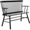 SAFAVIEH Home Collection – Addison Black Solid Wood Spindle Back Loveseat Bench, Farmhouse Settee for Entryway Living Room or Dining Area (AMH8513A)(Black)