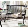 SAFAVIEH Home Collection – Addison Black Solid Wood Spindle Back Loveseat Bench, Farmhouse Settee for Entryway Living Room or Dining Area (AMH8513A)(Black)