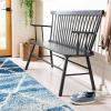 SAFAVIEH Home Collection – Addison Black Solid Wood Spindle Back Loveseat Bench, Farmhouse Settee for Entryway Living Room or Dining Area (AMH8513A)(Grey)
