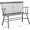 SAFAVIEH Home Collection – Addison Black Solid Wood Spindle Back Loveseat Bench, Farmhouse Settee for Entryway Living Room or Dining Area (AMH8513A)(Grey)