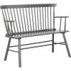 SAFAVIEH Home Collection – Addison Black Solid Wood Spindle Back Loveseat Bench, Farmhouse Settee for Entryway Living Room or Dining Area (AMH8513A)(Grey)