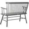 SAFAVIEH Home Collection – Addison Black Solid Wood Spindle Back Loveseat Bench, Farmhouse Settee for Entryway Living Room or Dining Area (AMH8513A)(Grey)