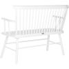 SAFAVIEH Home Collection – Addison Black Solid Wood Spindle Back Loveseat Bench, Farmhouse Settee for Entryway Living Room or Dining Area (AMH8513A)(White)