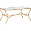 SAFAVIEH Home Collection – Alphonse Gold Leaf Curved Leg Coffee Table with Tempered Glass Top, Sculptural Glam Living Room Accent (FOX2541A)(Gold/Clear)