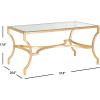 SAFAVIEH Home Collection – Alphonse Gold Leaf Curved Leg Coffee Table with Tempered Glass Top, Sculptural Glam Living Room Accent (FOX2541A)(Gold/Clear)