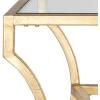 SAFAVIEH Home Collection – Alphonse Gold Leaf Curved Leg Coffee Table with Tempered Glass Top, Sculptural Glam Living Room Accent (FOX2541A)(Gold/Clear)