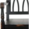 SAFAVIEH Home Collection – Benjamin Brown Solid Wood Accent Bench, Indoor Bench for Entryway, Bedroom or Living Room (AMH6500D)(Distressed / Black)