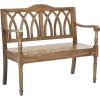 SAFAVIEH Home Collection – Benjamin Brown Solid Wood Accent Bench, Indoor Bench for Entryway, Bedroom or Living Room (AMH6500D)(Oak)