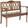 SAFAVIEH Home Collection – Benjamin Brown Solid Wood Accent Bench, Indoor Bench for Entryway, Bedroom or Living Room (AMH6500D)(Teak)