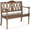 SAFAVIEH Home Collection – Benjamin Brown Solid Wood Accent Bench, Indoor Bench for Entryway, Bedroom or Living Room (AMH6500D)(Teak)