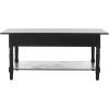 SAFAVIEH Home Collection – Boris Vintage Grey Coffee Table with Drawers & Shelf, Farmhouse Storage Coffee Table, Carved Detail Design (AMH5706A)(Distressed Black)