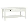SAFAVIEH Home Collection – Boris Vintage Grey Coffee Table with Drawers & Shelf, Farmhouse Storage Coffee Table, Carved Detail Design (AMH5706A)(Distressed Cream)