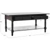 SAFAVIEH Home Collection – Boris Vintage Grey Coffee Table with Drawers & Shelf, Farmhouse Storage Coffee Table, Carved Detail Design (AMH5706A)(Distressed Black)