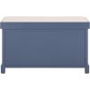 SAFAVIEH Home Collection – Freddy Brown Storage Bench with Wicker Baskets & Cushion, Entryway Seating Bench, Fully Assembled (AMH5736A)(Blue)