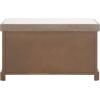 SAFAVIEH Home Collection – Freddy Brown Storage Bench with Wicker Baskets & Cushion, Entryway Seating Bench, Fully Assembled (AMH5736A)(White Washed)