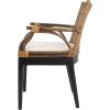 SAFAVIEH Home Collection – Gianni Brown & Black Solid Wood Rattan Arm Chair, Tropical Coastal Accent Seating for Living Room or Dining Space (SEA4011A)(Brown / Black)