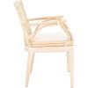 SAFAVIEH Home Collection – Gianni Brown & Black Solid Wood Rattan Arm Chair, Tropical Coastal Accent Seating for Living Room or Dining Space (SEA4011A)(Natural / White Washed)
