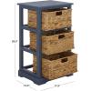 SAFAVIEH Home Collection – Halle Distressed Black Storage Side Table with Wicker Baskets, Farmhouse Accent Storage, Fully Assembled (AMH5738A)(Blue)