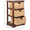 SAFAVIEH Home Collection – Halle Distressed Black Storage Side Table with Wicker Baskets, Farmhouse Accent Storage, Fully Assembled (AMH5738A)(Cherry)