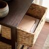 SAFAVIEH Home Collection – Halle Distressed Black Storage Side Table with Wicker Baskets, Farmhouse Accent Storage, Fully Assembled (AMH5738A)(Dark Chocolate)