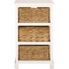 SAFAVIEH Home Collection – Halle Distressed Black Storage Side Table with Wicker Baskets, Farmhouse Accent Storage, Fully Assembled (AMH5738A)(Ivory)