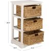 SAFAVIEH Home Collection – Halle Distressed Black Storage Side Table with Wicker Baskets, Farmhouse Accent Storage, Fully Assembled (AMH5738A)(Ivory)