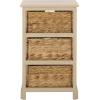 SAFAVIEH Home Collection – Halle Distressed Black Storage Side Table with Wicker Baskets, Farmhouse Accent Storage, Fully Assembled (AMH5738A)(Sand)