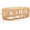 SAFAVIEH Home Collection – Jabez Natural Honey Brown Oval Rattan Coffee Table, Fully Assembled, Tropical Coastal Design (COF6509A)(Honey Natural)