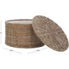 SAFAVIEH Home Collection – Jesse Grey Wicker Storage Round Coffee Table, Fully Assembled, Handwoven Rattan with Lift-Off Lid & Cotton-Lined Interior, Decorative Living Room Accent (SEA7034B)(Grey)